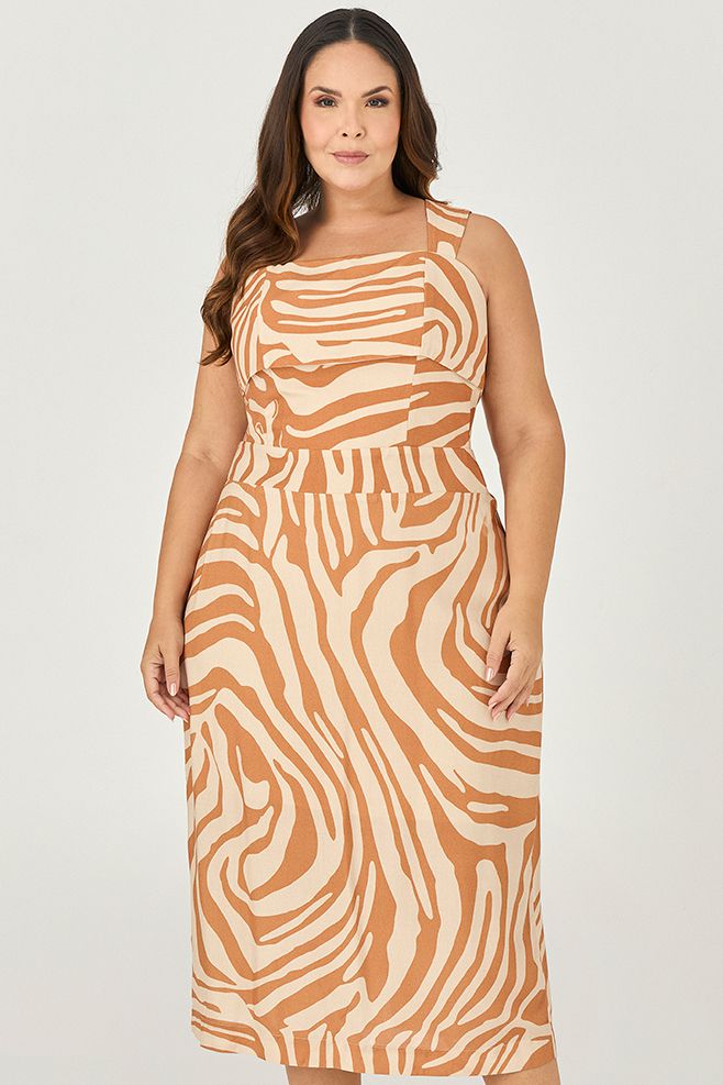 Vestido Midi Estampado - MySize - Sentir