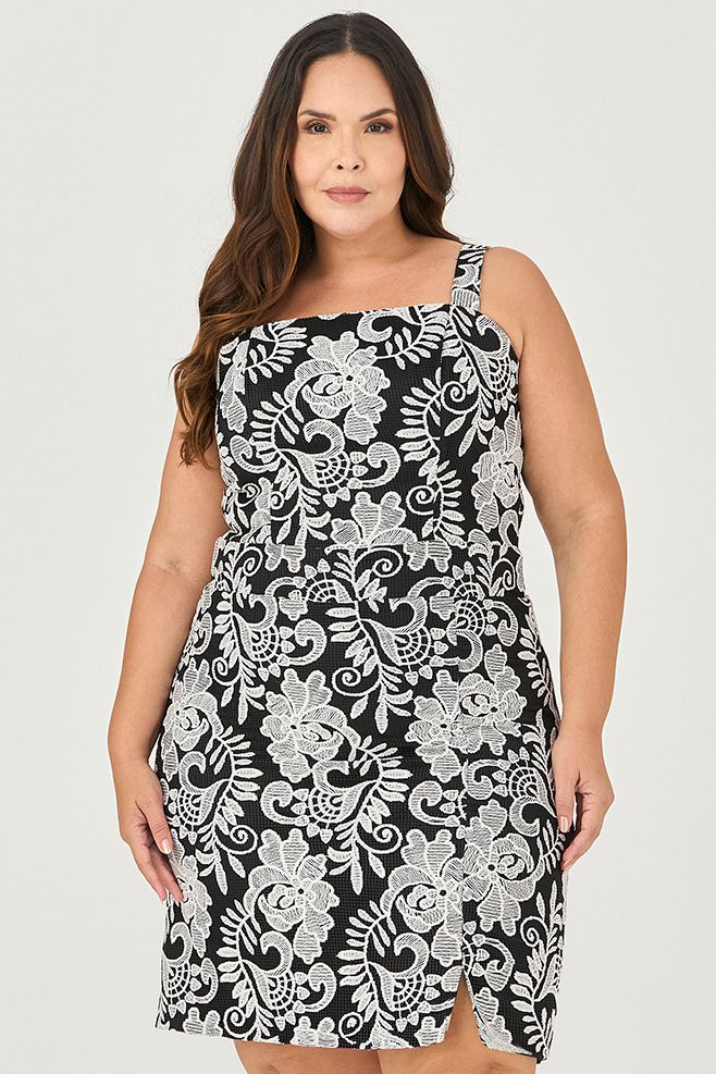 Vestido Curto Corset Bordado - MySize - Sentir 
