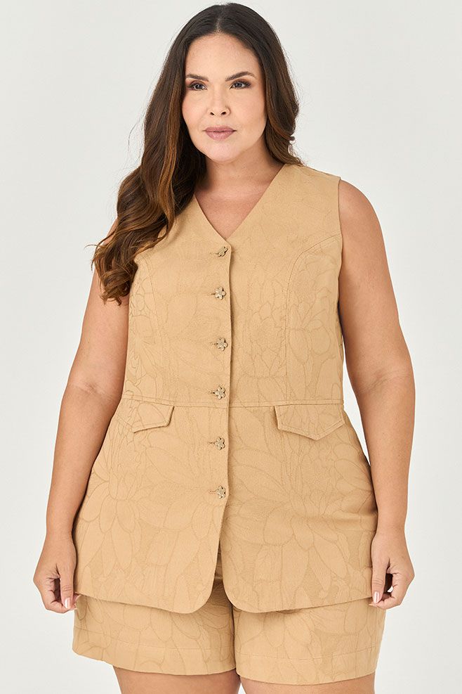 Conjunto com Short e Colete Alongado - MySize - Sentir