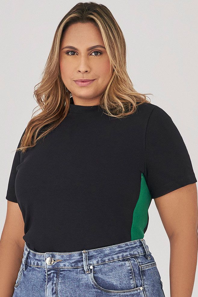 T-shirt Malha Detalhe Lateral - MySize - Trópicos