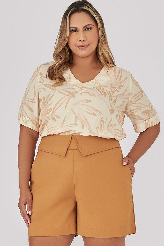 Short com Pala Assimétrica - MySize - Trópicos 