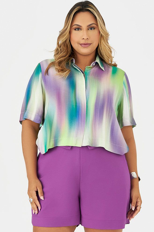 Short com Pala Assimétrica - MySize - Trópicos