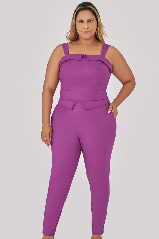 Calça com Pala Assimétrica - MySize - Trópicos