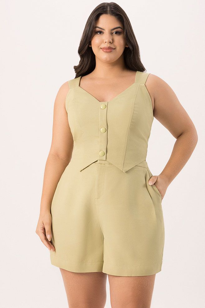 Blusa Cropped com Detalhe Botão - Urban Flowers
