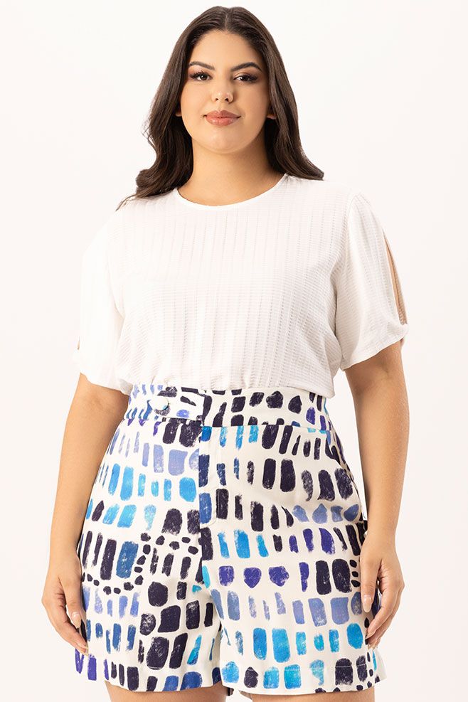 Short Estampado com Detalhe Martigale - Urban Flowers