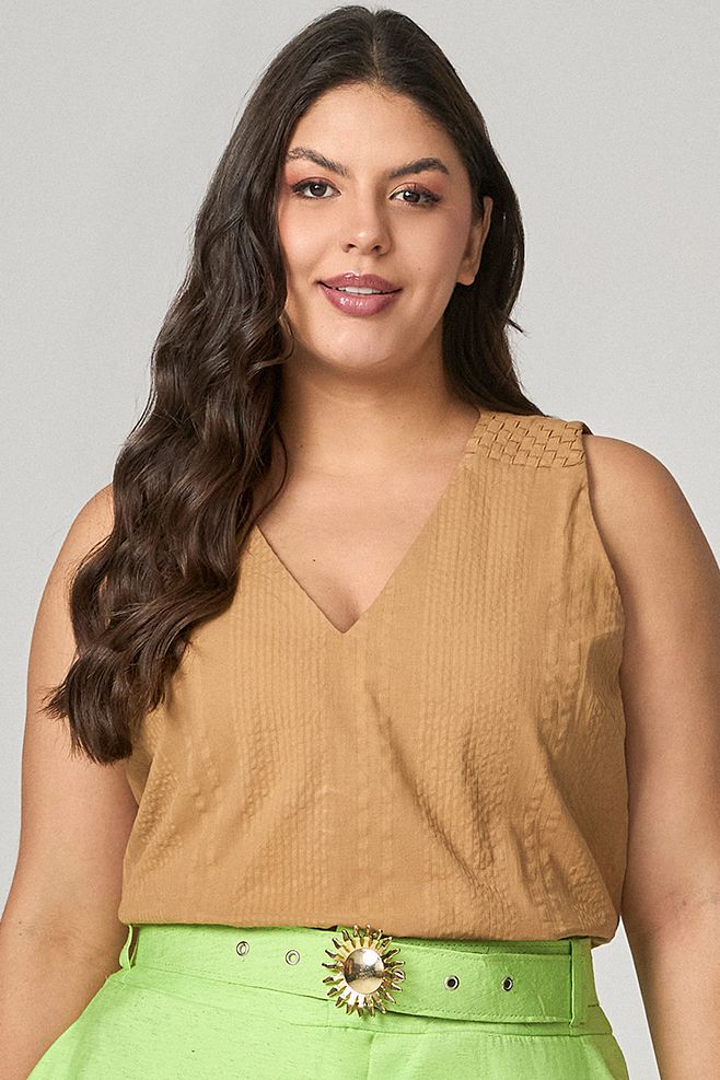 Regata com Detalhe Ombro Trançado MySize - Verano 