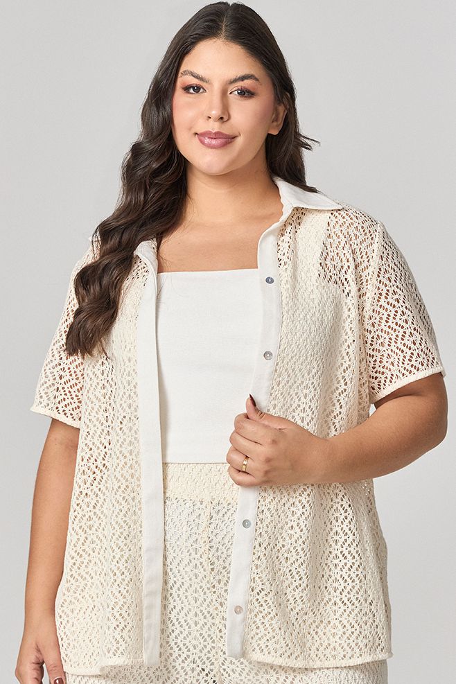 Camisa de Tela com Cropped MySize - Verano