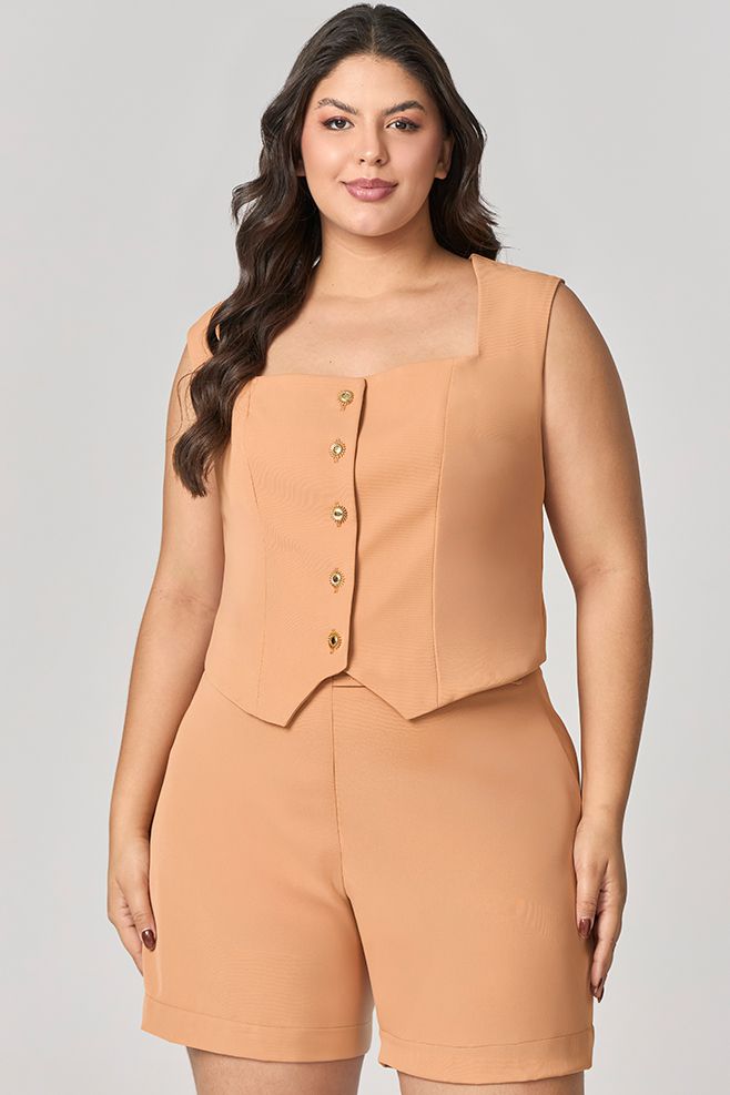 Short Alfaiataria com Detalhe Cós MySize - Verano 