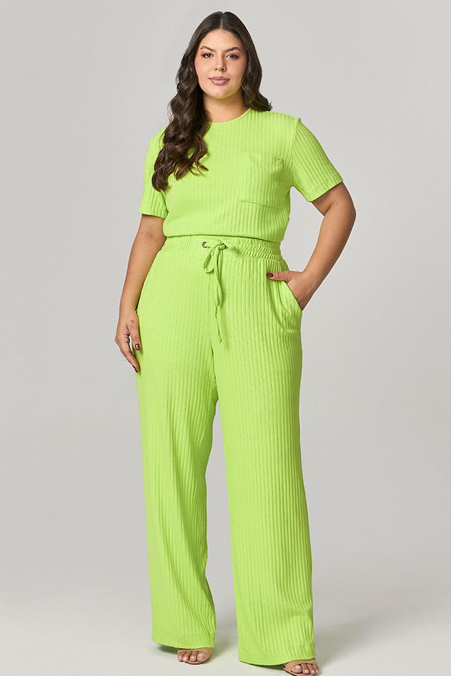 Conjunto Calça e Blusa Canelado MySize - Verano 