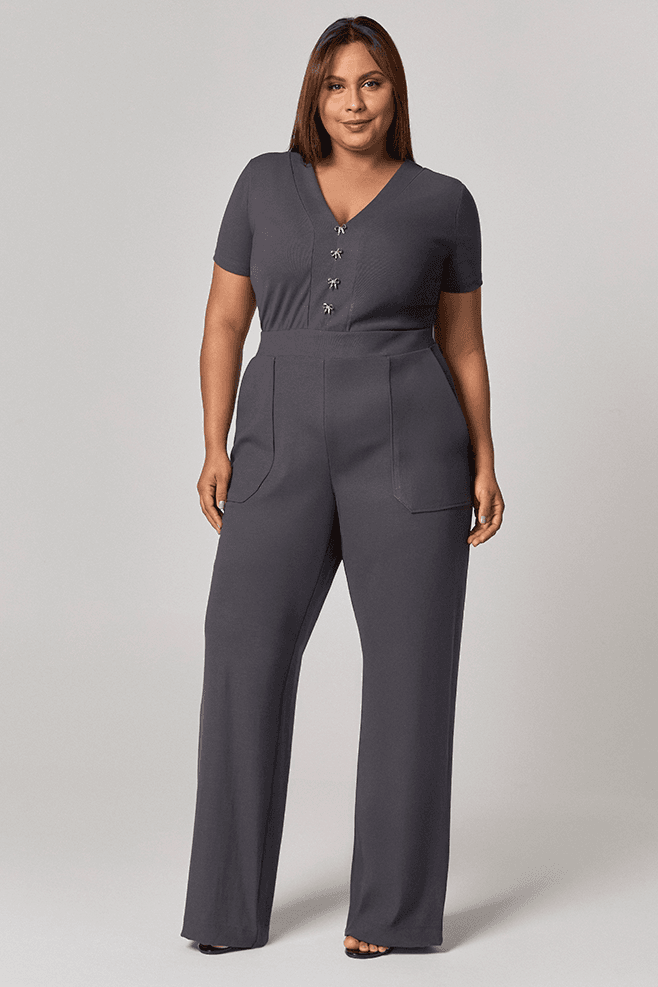 Macacão Pantalona Botões Laço MySize - Image Winter 25