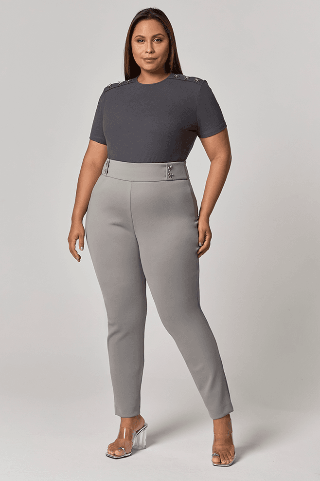 Calça Alfaiataria Botões Laço MySize - Image Winter 25