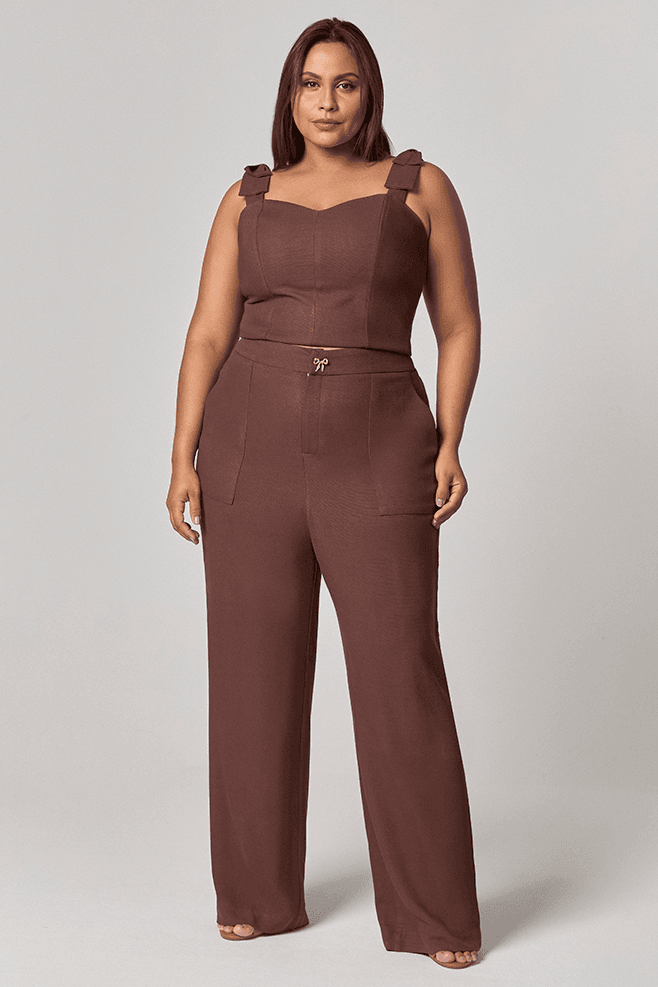 Calça Pantalona Botão Laço MySize - Image Winter 25