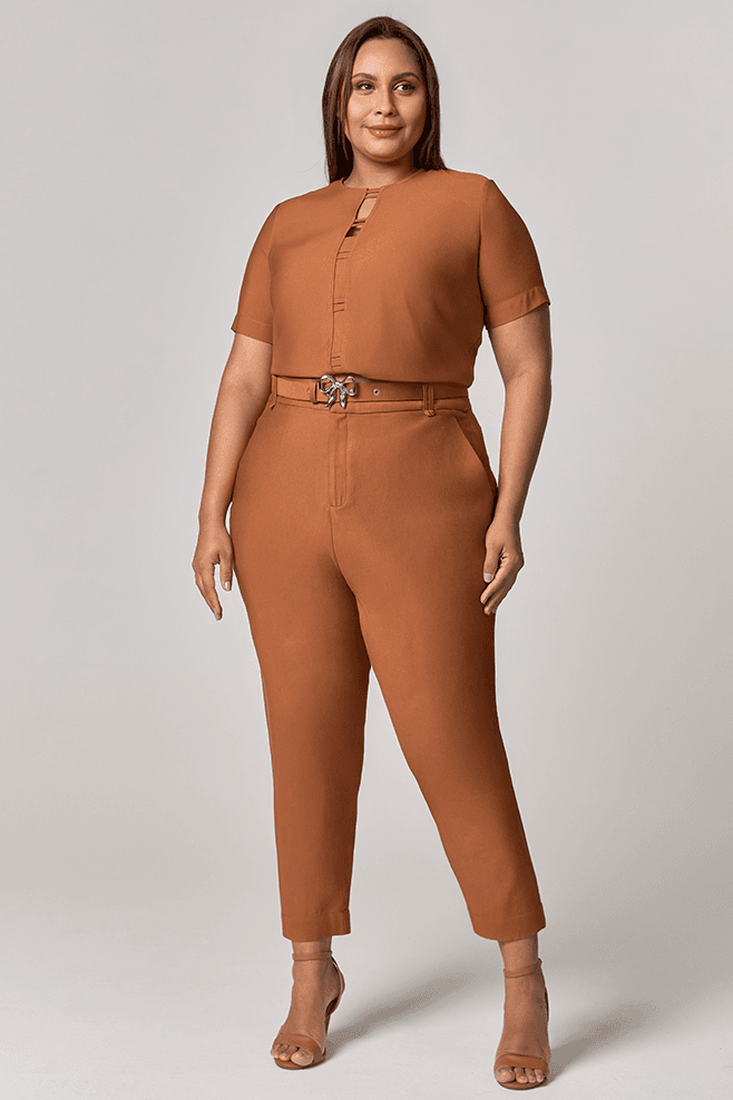Calça Alfaiataria Cinto Fivela Laço MySize - Image Winter 25