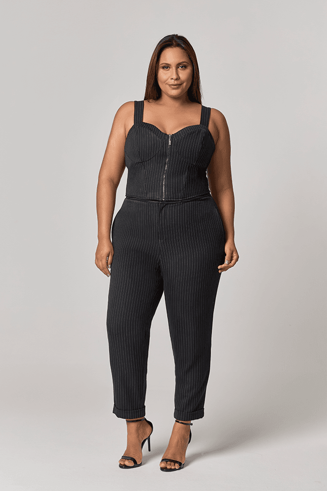 Conjunto Calça Blusa Risca Giz Zíper MySize - Image Winter 25
