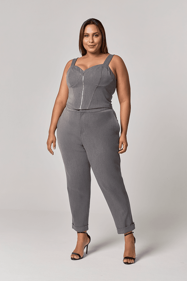 Conjunto Calça Blusa Risca Giz Zíper MySize - Image Winter 25