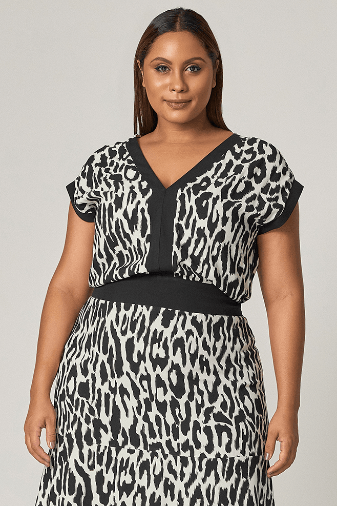 Vestido Midi Estampado Animal Print - Mirrors