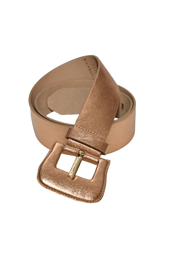 CINTO MALIBU EM COURO METALIZADO ROSE GOLD - BIAAGUILA