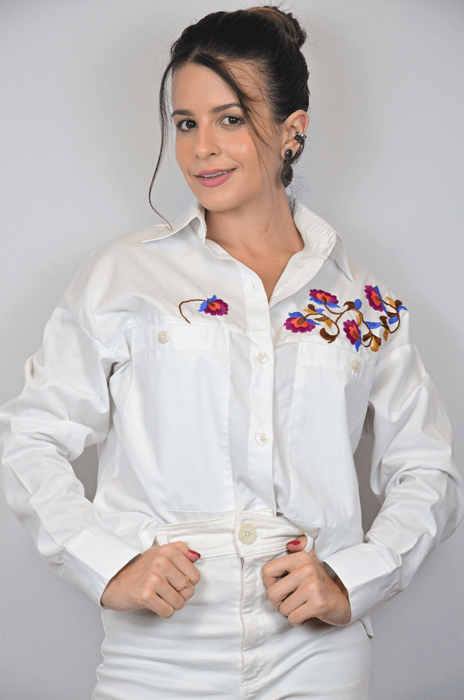 Camisa Branca Modelo Gênova - BIAAGUILA