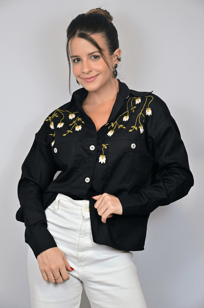 Camisa Preta Modelo Malta - BIAAGUILA