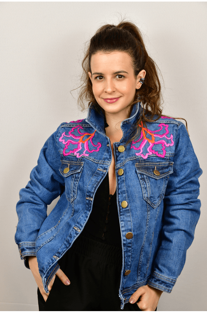 Jaqueta Jeans Azul Modelo Éfeso Pronta Entrega - BIAAGUILA