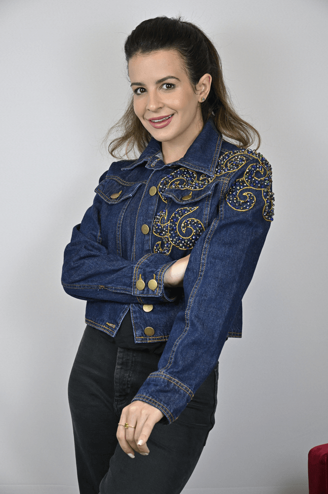 Jaqueta Jeans Azul Modelo Genebra - BIAAGUILA
