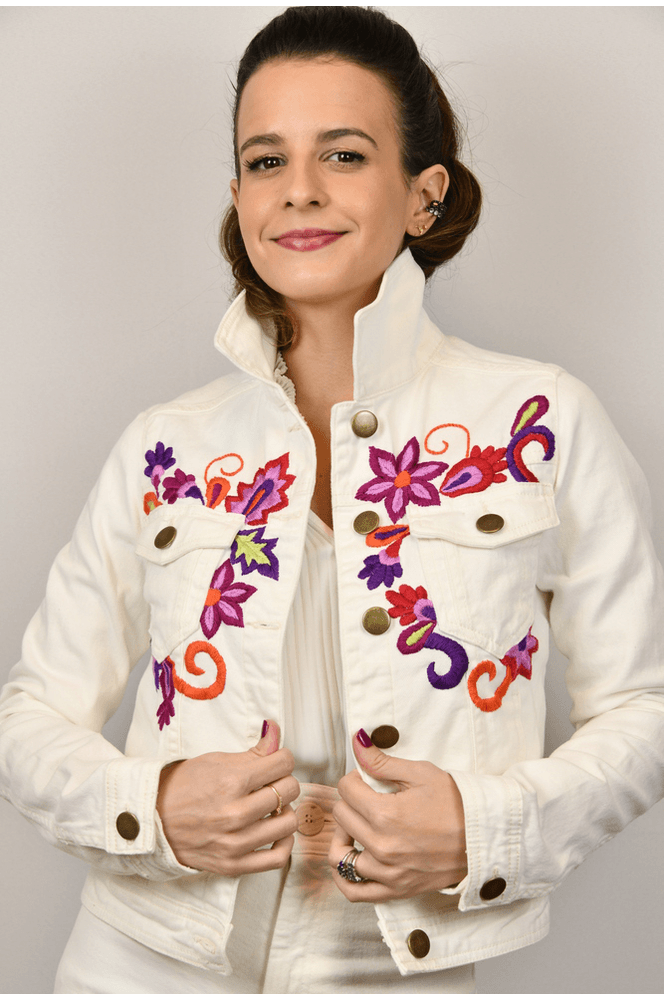 Jaqueta Jeans Off White Modelo Havana Pronta Entre... - BIAAGUILA