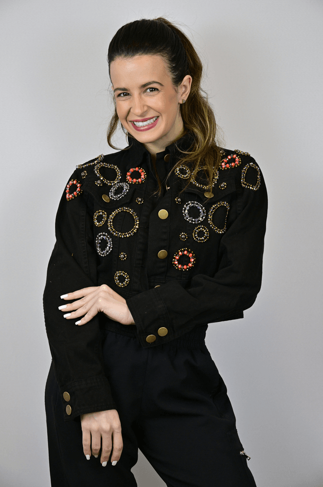 Jaqueta Jeans Preta Modelo Orlando - BIAAGUILA