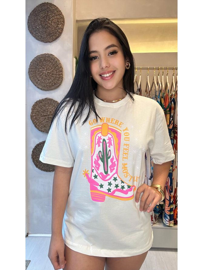 Camiseta TSHIRT Oversize - Branco - MeiMi Amores 