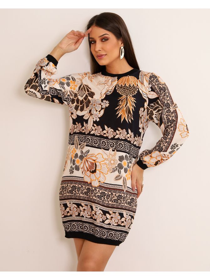 Vestido Eloise Curto Manga Longa - MeiMi Amores 