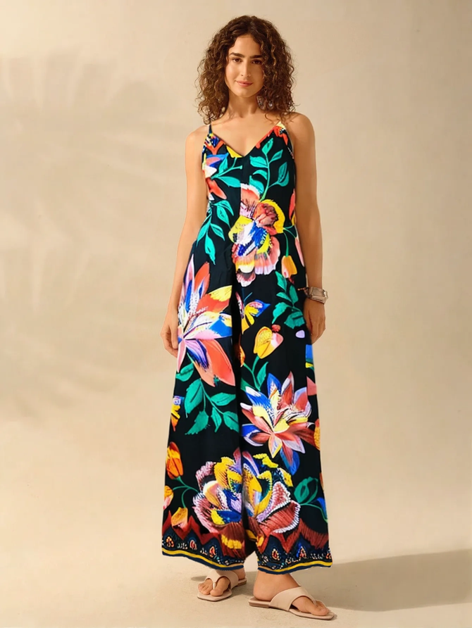 Macacão Carol Pantalona Costa Nua- Preto - MeiMi Amores 
