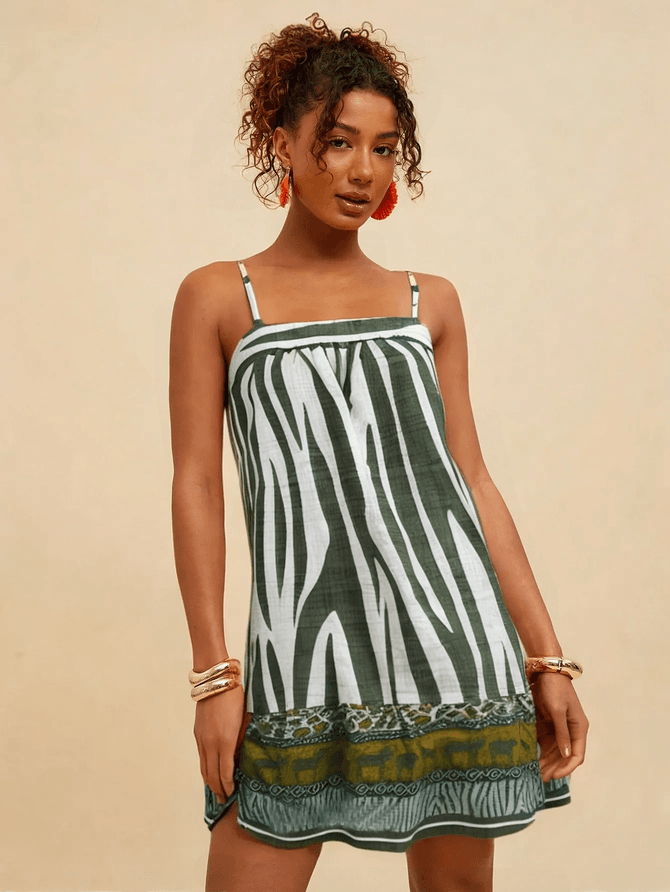 Vestido Curto Nicoly Estampa Animal Print -... - MeiMi Amores 