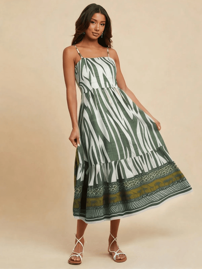 Vestido Médio Mari Estampa Animal Print - V... - MeiMi Amores 