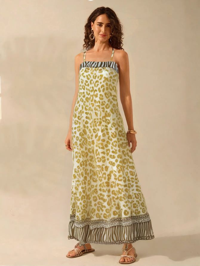 Vestido Longo Raquel Estampa Animal Print -... - MeiMi Amores 