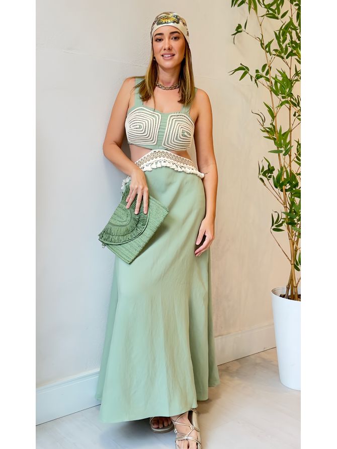 Vestido Longo Lorena- Verde - MeiMi Amores 