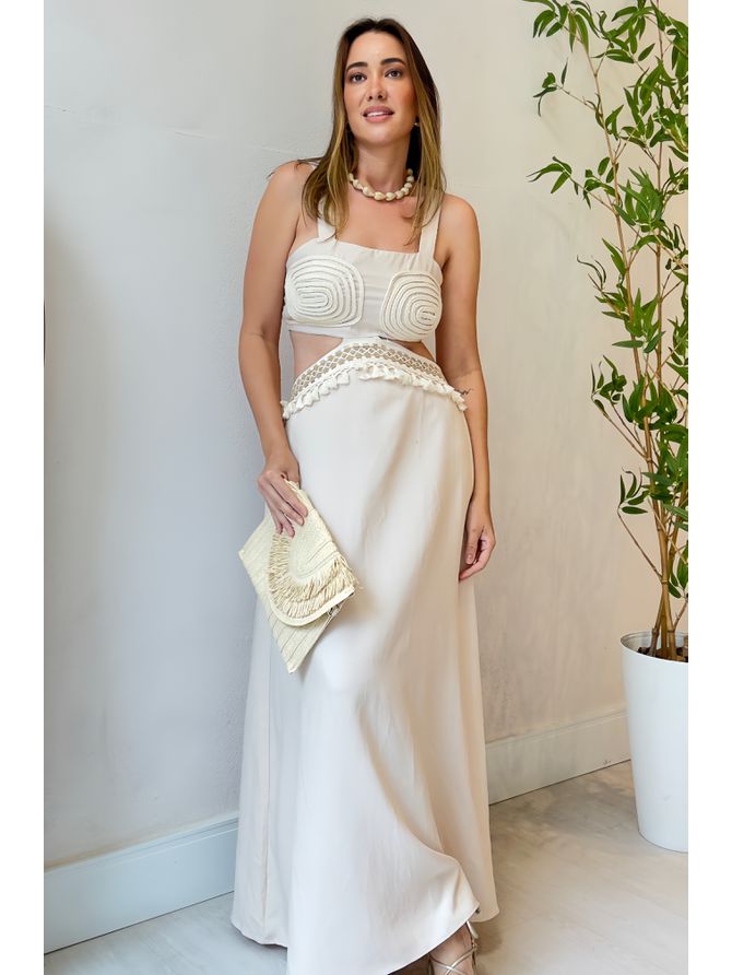 Vestido Longo Lorena- Nude - MeiMi Amores 