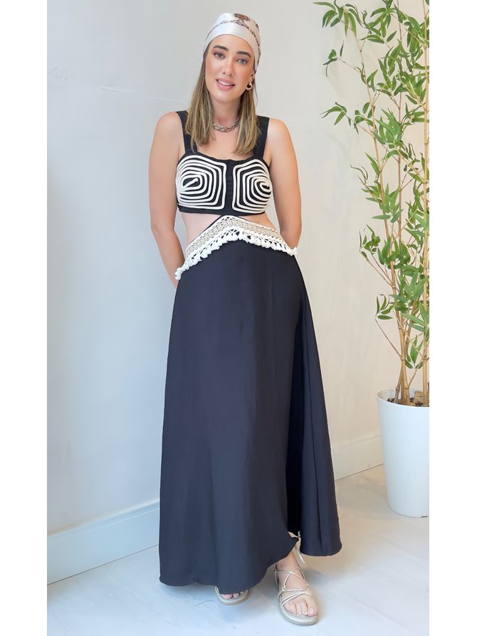 Vestido Longo Lorena- Preto - MeiMi Amores 