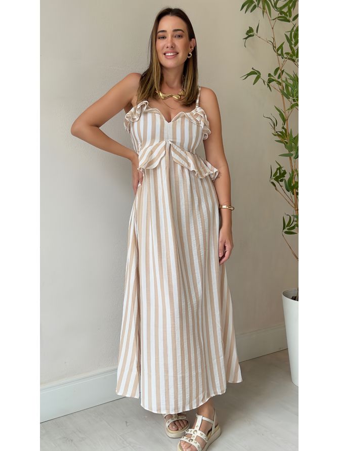 Vestido Longo Mariela - Nude - MeiMi Amores 