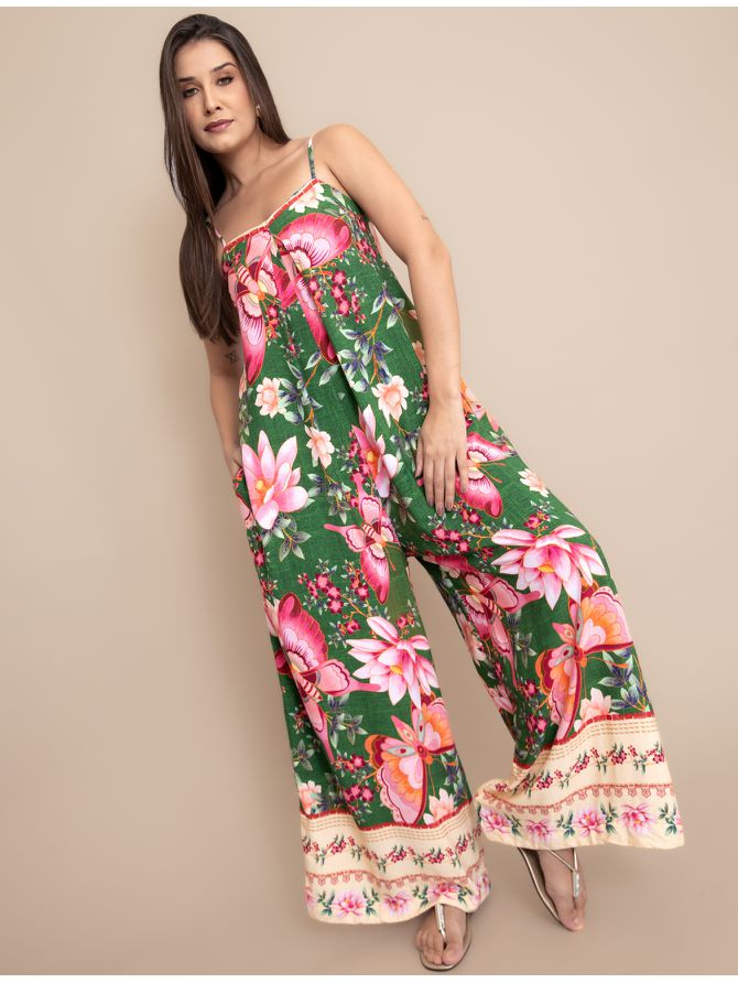 Macacão Feminino Longo Floral - MeiMi Amores 