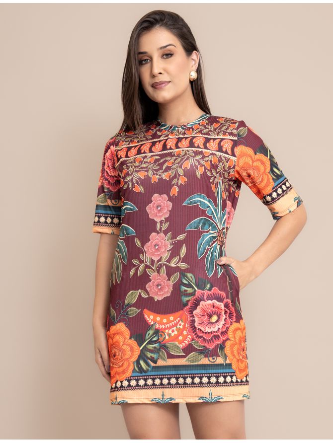 Vestido Feminino Curto Floral Confortável M... - MeiMi Amores 