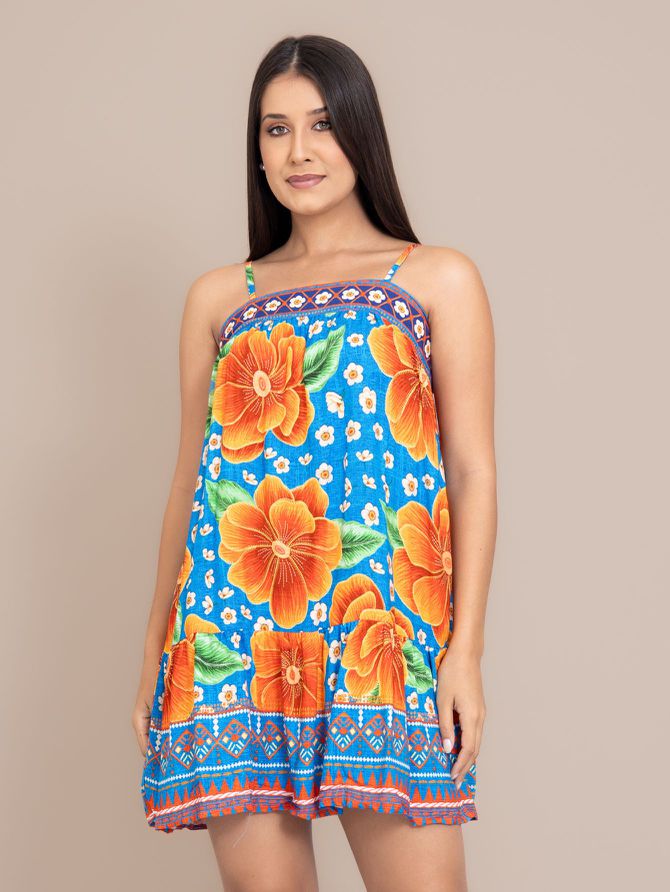 Vestido Curto Soltinho - Azul - MeiMi Amores 