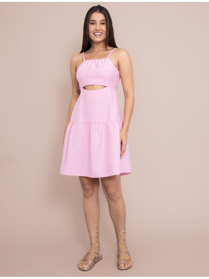 Vestido Paula de Alcinha Soltinho - Rosa Cl... - MeiMi Amores 