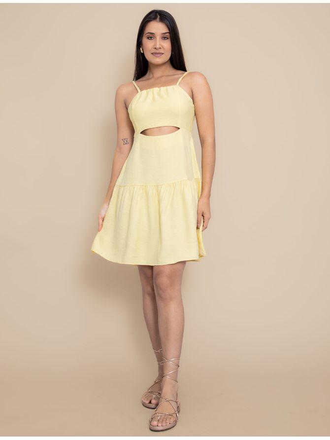 Vestido Paula de Alcinha Soltinho - Amarelo - MeiMi Amores 