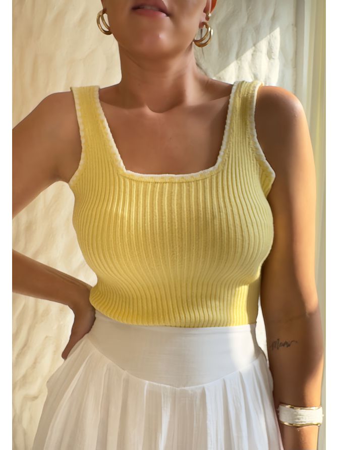 Body Amanda Regata - Amarelo - MeiMi Amores 