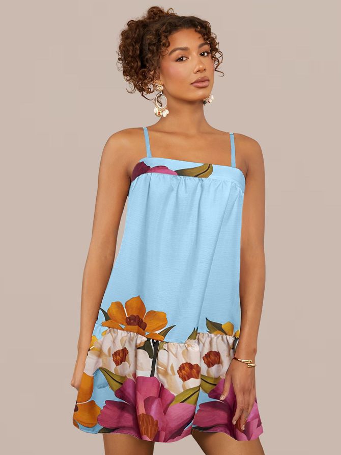 Vestido Faby Curtinho Soltinho - Azul - MeiMi Amores 