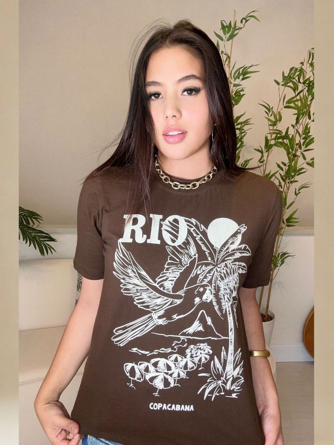 Camiseta TSHIRT Oversize - Marrom - MeiMi Amores 