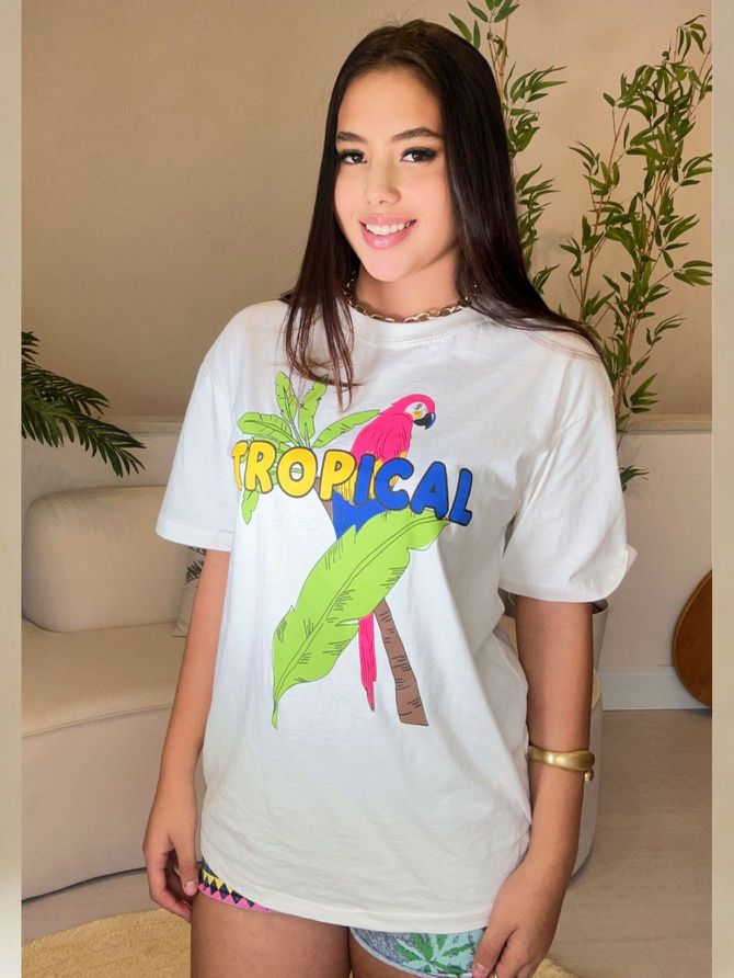 Camiseta TSHIRT Oversize - Branca - MeiMi Amores 