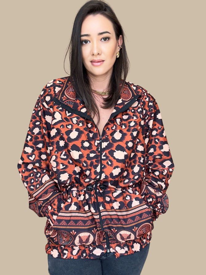 Jaqueta Parka Estampa Floral- Animal Print - MeiMi Amores 