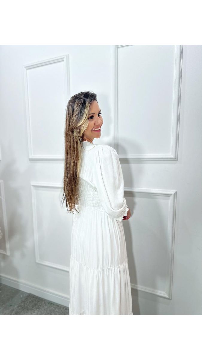 Vestido longo princesa feminino manga 3/4 Ref: 2894