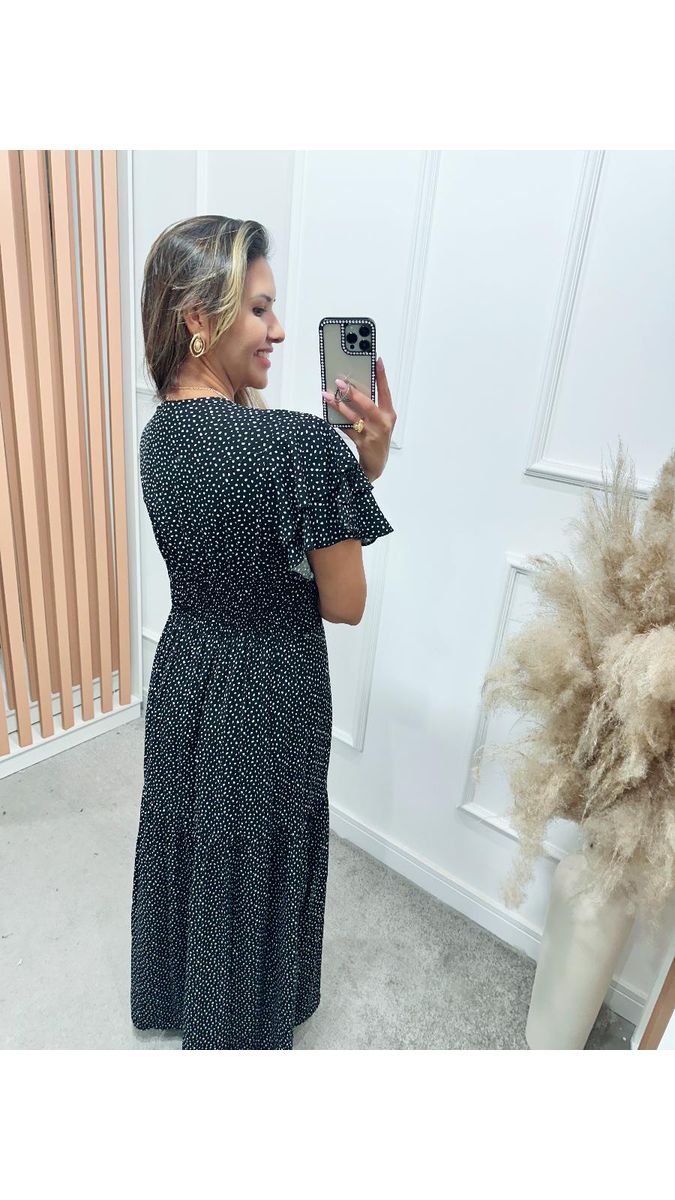 Vestido Estela manga dupla babados Ref:3429
