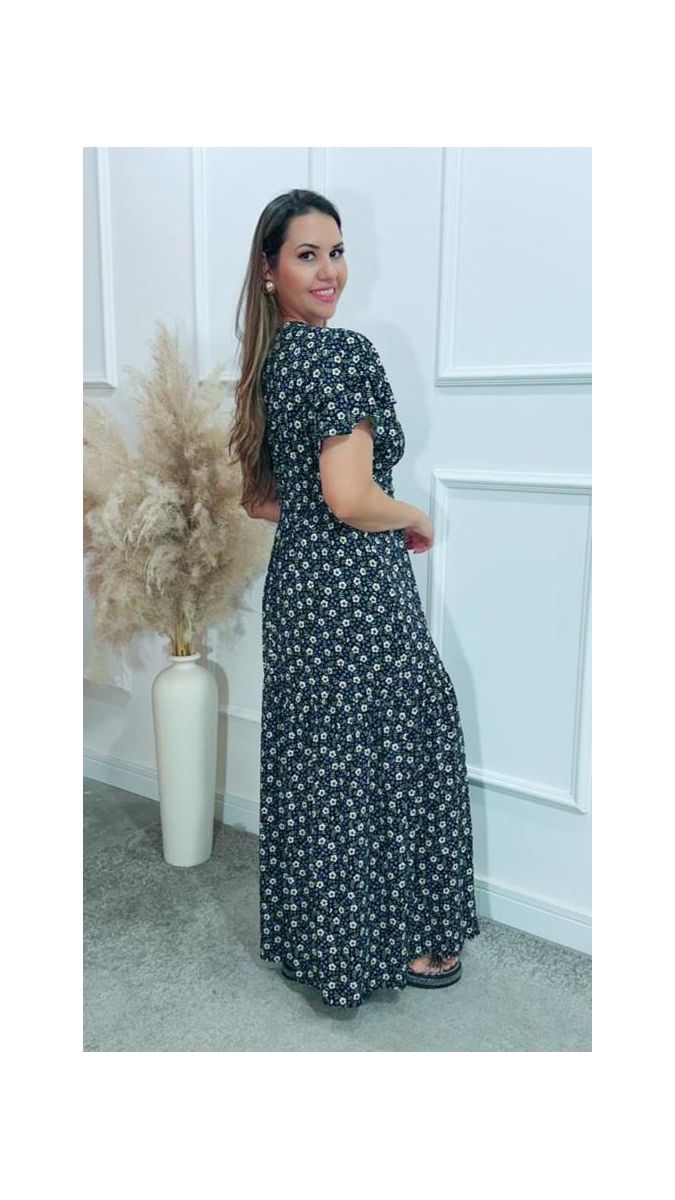 Vestido Estela manga dupla babados Ref:3429